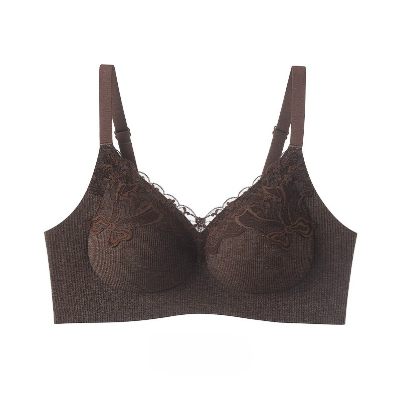 女性用ファッション、リブ編みのレースブラレット、ワイヤーなし - Wirefree Bra Comfort のレビューと価格