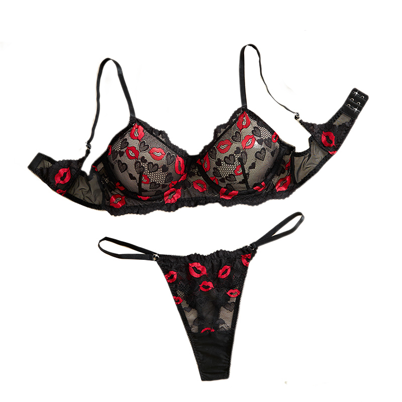 透明レース下着セクシーランジェリーセット レディース誘惑ブラ - Lace Bralette Set のレビューと価格