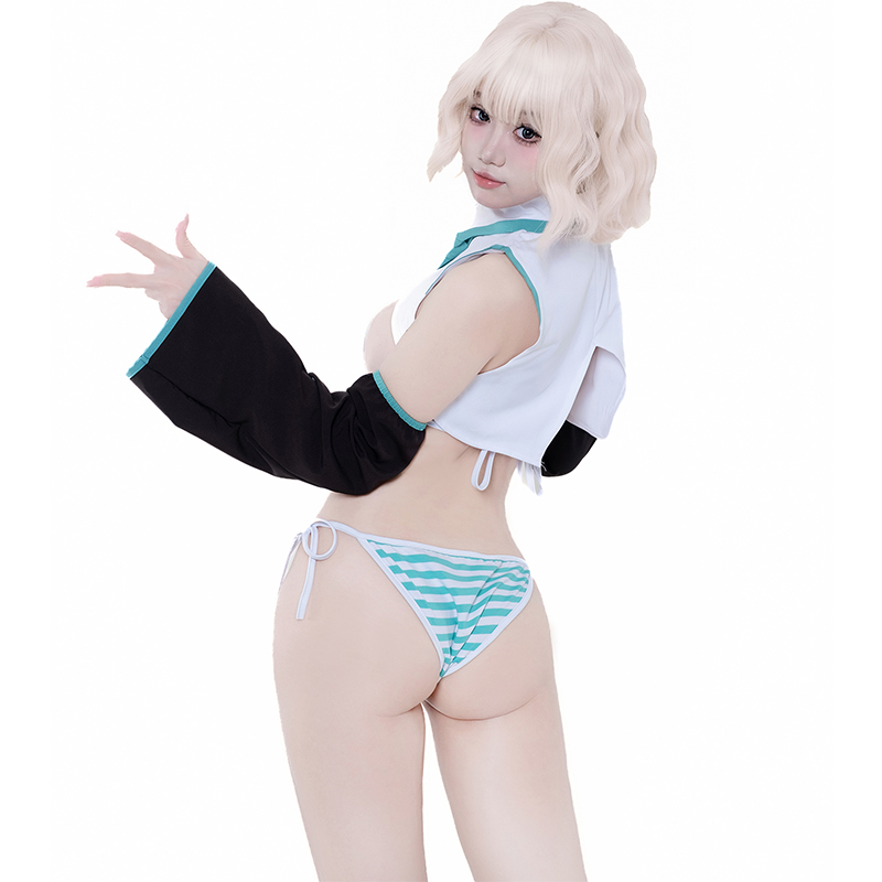 SENMHS アニメセクシーミク ユニフォーム コスプレ ア - Lace Bralette Set のレビューと価格